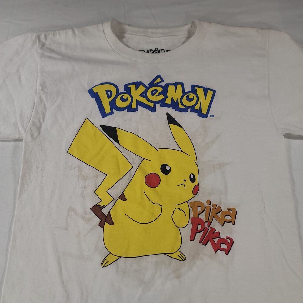 Pokemon Pikachu Graphic Short Sleeve Crew Neck T Shirt Mens Size Small S White